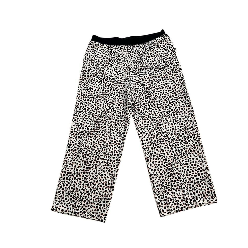 Kate Spade Womens Blue White Pink Leopard Print V-Neck Long Sleeve Pajama Set XL - Picture 9 of 16